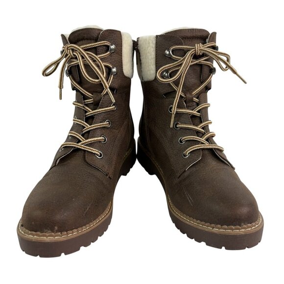 Magellan Outdoors Faux Suede Fur Lined Lace-Up Boots – Brown, Size 10M - Picture 4 of 13